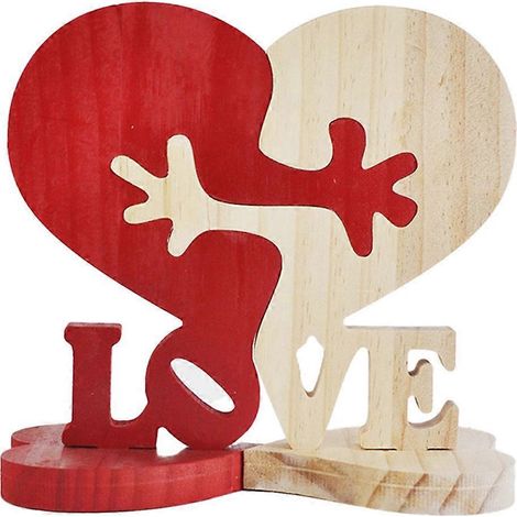 2er-Set Herz-Liebesornamente, Valentinstagsgeschenk, HOLZHERZ LIEBE