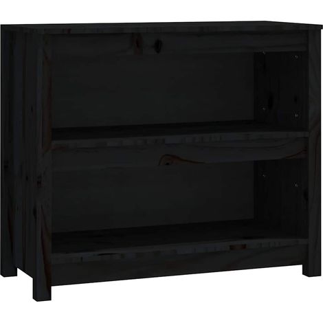 Maison Exclusive - Bücherregal Schwarz 80x35x68 cm Massivholz Kie (1/5)
