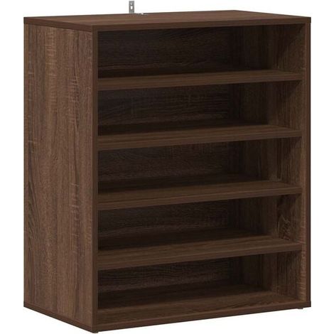 Meuble à chaussures, chêne brun, 60x35x70 cm, bois d'ingénierie. (1/5)
