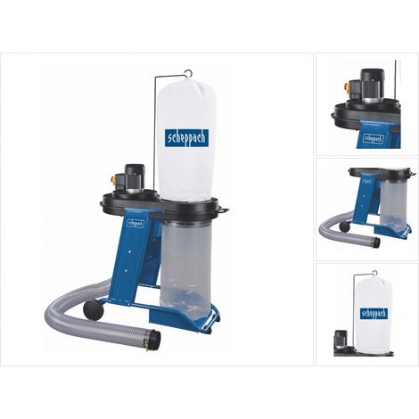 Scheppach Absauganlage HD12 550 W 1150 m³/h 1600 Pa 2,3 m Schlauch Ø 10 cm 75 L inkl. Adapter