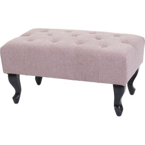 Ottomane Chesterfield, pouf repose-pieds tabouret, imperméable tissu / textile 39x77x47cm (1/5)