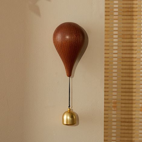 Timbre - Campana de viento con forma de globo - Campana de latón - Notificación de apertura de puerta - Campana magnética - Imán para nevera (1/3)