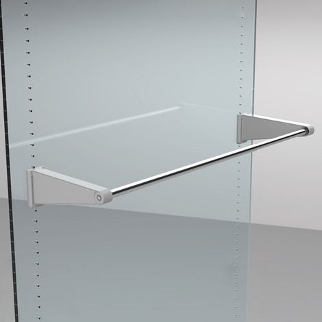 Console penderie extensible - Décor : Gris alu - Largeur maxi : 1150 mm - Largeur mini : 750 mm - Matériau : Acier / Nylon - AMBOS (1/2)