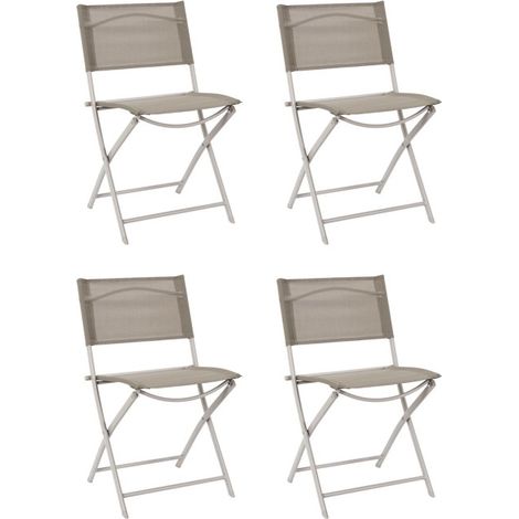 Lot de 4 Chaises de Jardin "Elba" 80cm Beige (1/5)