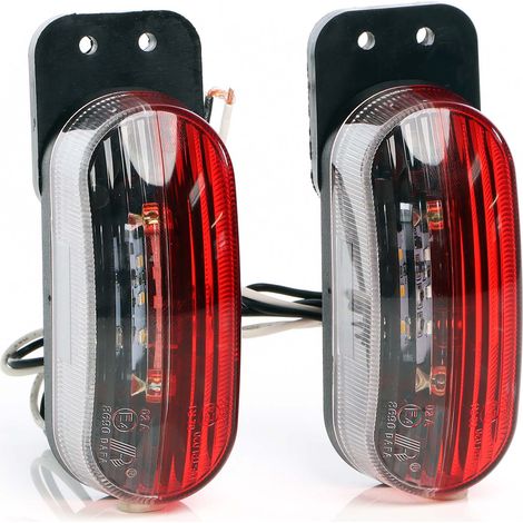 Wiltec – Feux de position LED 12V – 2x 6 LED – 117 x 43 x 46 mm – Homologation E – Étanchéité IP67 pour remorque et camping-car