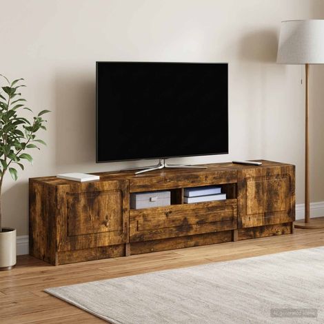 vidaXL LED TV Cabinet UTRECHT 3 pcs Smoked Oak Engineered Wood (1/5)