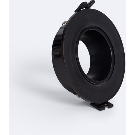 Aro Downlight Cónico Bajo UGR para Bombilla LED GU10 / GU5.3 Corte Ø 70 mm Negro