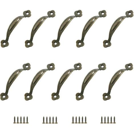 10 poignées de meubles rétro, boutons de porte, poignées de tirage, entraxe 80 mm, alliage de zinc rustique pour cuisine, porte de grange, abri de jardin, portes d'armoires et de tiroirs en boi