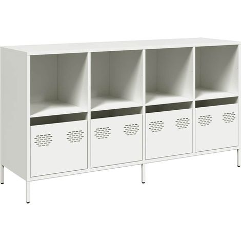 Buffet,Bahut,Meuble de Rangement blanc 135x39x73,5 cm acier laminé à froid CFW60591 (1/5)