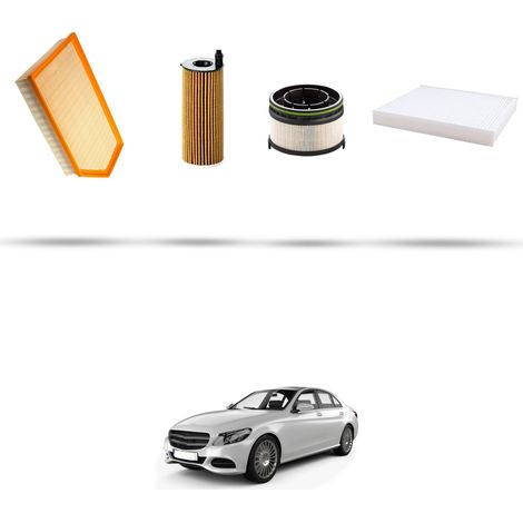 Kit tagliando 4 filtri compatibile con Mercedes Classe C (W205,S205,C205) C200 D 2.0 110kw Dal 2018 (1/5)