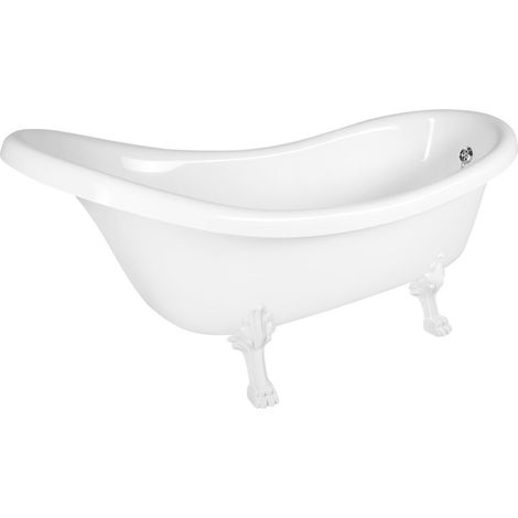 Baignoire autoportante RETRO 174,5x82x80,5cm, blanc, pieds blancs (1/5)