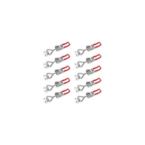 Confezione da 10 chiusure, chiusure a scatto, chiusure a leva, capacità di tenuta, chiusure per porte, staffe angolari, piccole chiusure a leva L-Crezuo