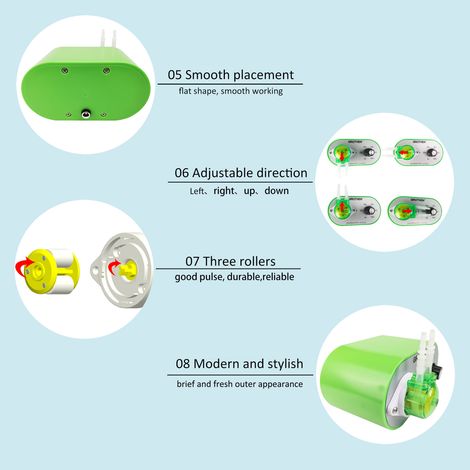 GROTHEN G329A Pompe péristaltique 100-240 V 15 ml/min-95 ml/min Débit réglable Tube en silicone vulcanisé platine de qualité alimentaire pour bricolage, laboratoire d'aquarium, analyse chimique, addit (1/5)