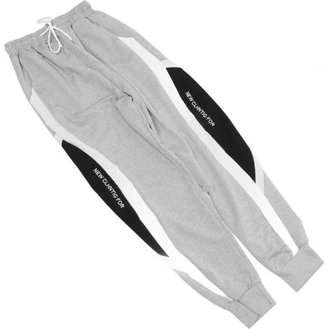 Pantalon de survêtement homme, taille élastique, cordon de serrage, coupe ample, gris, taille 2XL (1/5)