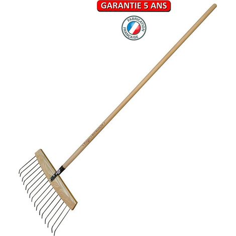 Laub- und Grasrechen "Holz/Stahl" mit Stiel - 1,50m Stiel OUTILS PERRIN