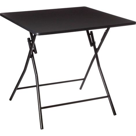 5Five Simply Smart – Table pliante 80 x 80 cm – Métal noir – Hauteur 75 cm – 4 places – Idéale pour espaces réduits – Facile à transporter