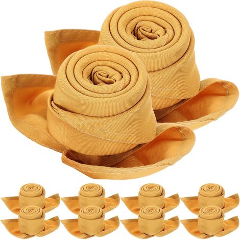 Lot de 10 Serviettes de Table en Tissu Polyester Doré, Lavables en Machine, Absorbantes et Réutilisables, Décoration pour Mariage, Réception et Restaurant, Texture Douce