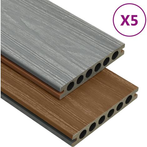 Panneaux de terrasse et accessoires WPC Marron-gris 10 m² 2,2 m (1/5)