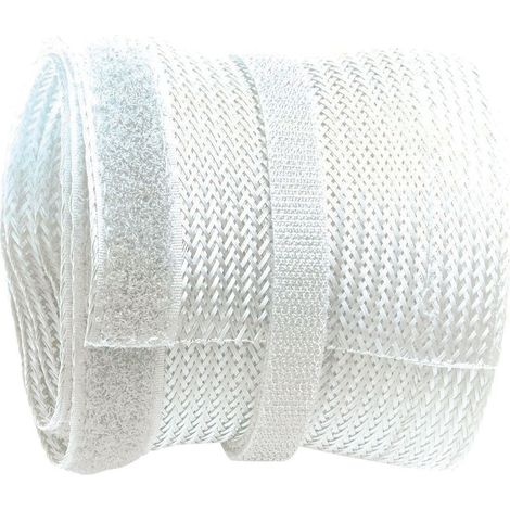 Cache Câble TV Passe Z9085W-2 Cable Goulotte Electrique Attache Cable Passe Fil Rangement Cable 2m Fermeture Scratch Polyester (1/2)