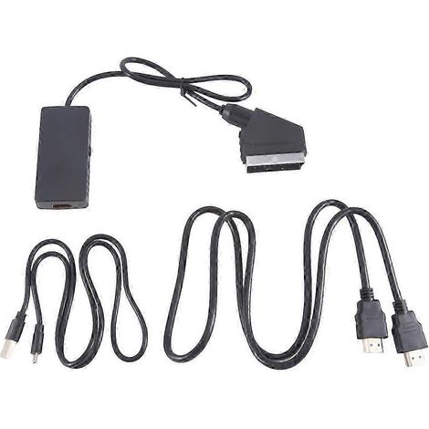 Adaptateur convertisseur vidéo et audio Péritel vers HDMI 1080p HD avec câble USB (1/4)