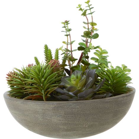 Premier Housewares Fiori Stone Effect Pot Mixed Succulent (1/5)