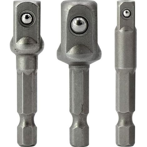 VURAHOME - 3 Piece Adaptateur écrou hexagonal bouchon adaptateur tournevis Douille d'écrou de douille de prise d'adapteur 1/4",/1/2",/3/8" (1/5)