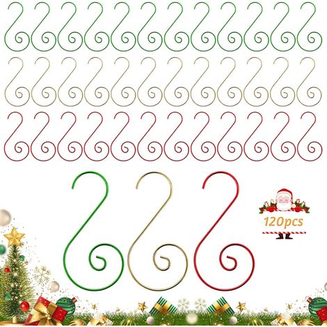 Crochets d'Ornement de Noël, 120 PCS Attache Boule de Noel, Cintre de Suspension pour Arbre de Noel, Crochets pour Décoration de Noël pour Sapins de Noëls, Guirlandes, Boules de Noëls (1/5)