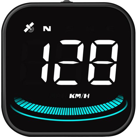 Display head-up intelligente, navigatore GPS universale per auto con visualizzazione della velocità, bussola, conteggio dei satelliti, conversione chilometri/miglia e altro ancora.