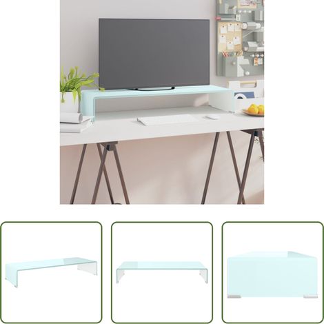 Étagère en verre -  Meuble TV/Support pour moniteur 80x30x13 cm verre vert (1/5)