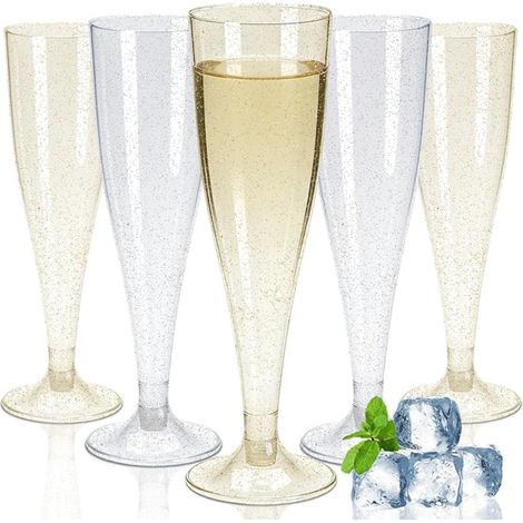 Plastic Champagne Flute, Gold (1/5)