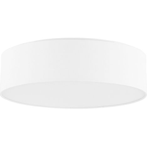 Plafonnier Lampe Suspension Blanche Ronde en Tissu Coton Design Moderne et Élégant pour Salon ou Salle à Manger Contemporaine et Classique Beliani