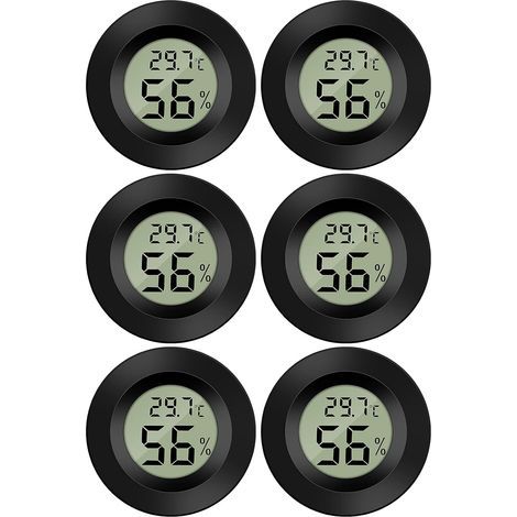 Set of 3 mini LCD digital thermometers and hygrometers for office, kitchen, cigar humidor, incubator, reptiles (1/5)