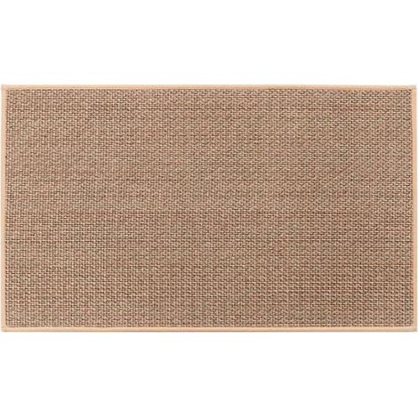 Tapis de cuisine - Antidérapant - Lin - 44 x 75 cm - Résistant à l\'huile et à l\'eau - Marron (1/4)