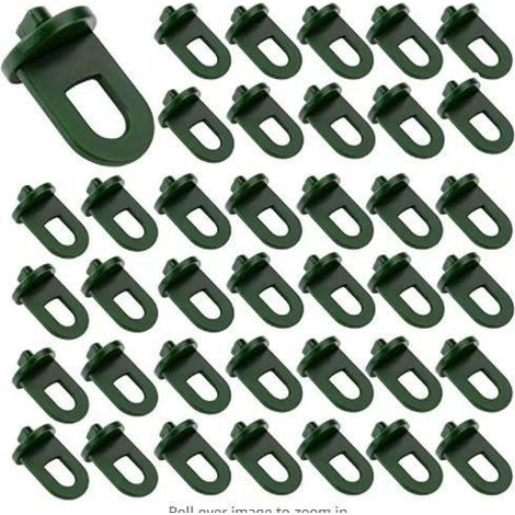 Sollbry 50 PCS Greenhouse Clips,Accessoire de Serre, Support de Plante Grimpante Clips de Kit de Suspension pour Serre(Vert) (1/5)