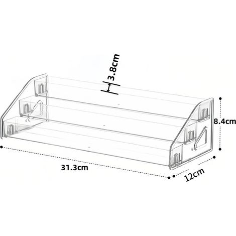 (Échelle à trois niveaux) Étagère transparente, petite étagère décorative, présentoir pour figurines, présentoir pour diffusion en direct, support de rangement multifonctionnel en acrylique (1/5)