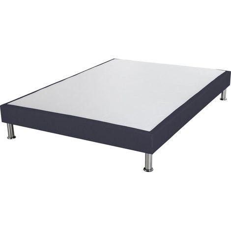 Sommier tapissier + pieds SR15 Volcan 140x190 Lattes bois massif - H.15 cm (1/2)