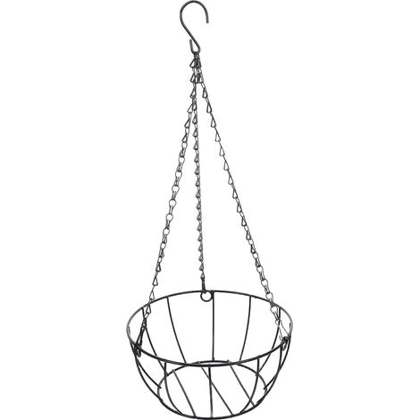 Jardinière suspendue en fer noir, design compact, matériau épais, idéale (1/5)