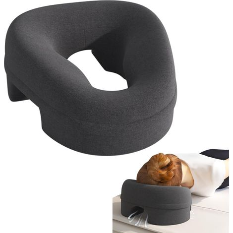 Oreiller visage vers le bas pour le massage-appuie-tête de massage pour le lit, oreiller visage vers le bas pour le sommeil, récupération chirurgicale et bronzage de plage, outils de massage,Gris