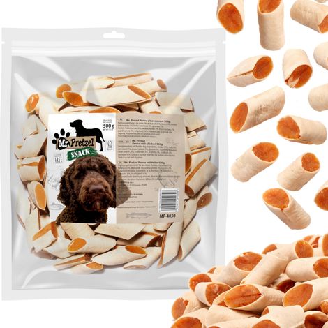 Delikatesse, Snack für Hunde: Penne mit Hühnchen und Kabeljau, Mr.Pretzel 500 g