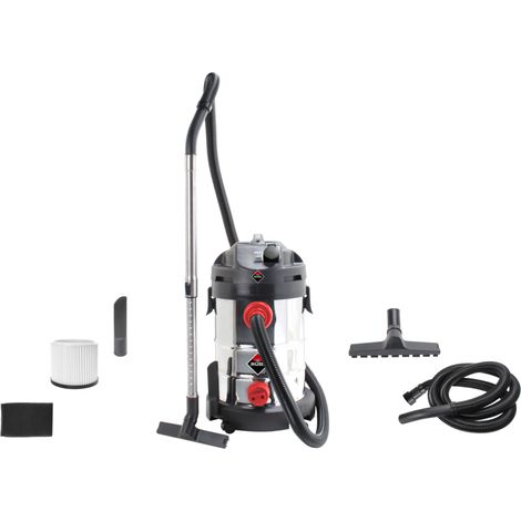 Rubi – Aspirateur professionnel 1400W – Aspiration 58 l/s – Dépression 180 mbar – Réservoir 30L inox – Pour liquides et poussières - AS-30