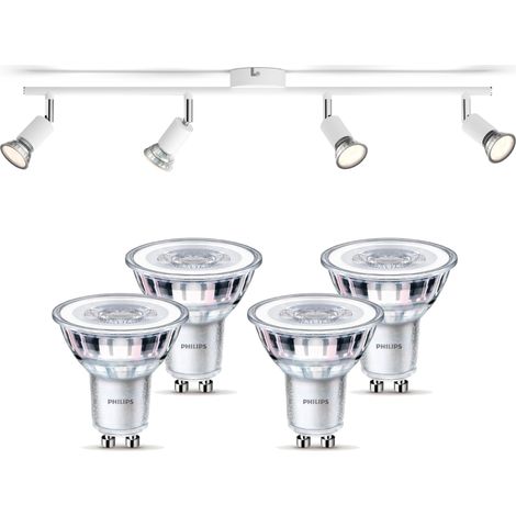 Philips Limbali Faretto da superficie con 4 punti luce GU10 (Bianco) - Philips LED GU10 50W Non dimmerabile (1/5)