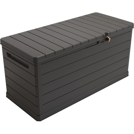 Coffre de rangement extérieur 350L - Coffre de Jardin Gris 118.5x52x57cm - Poignées de transport - Résistant à l'eau ArtPlast