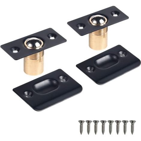 Lntyq Türkugelriegel, verstellbarer Kugelriegel aus Edelstahl, Türkugelriegel für Küche, Zuhause, Schrank, Kleiderschrank, Tür, Schrank (2 Stück in Schwarz)