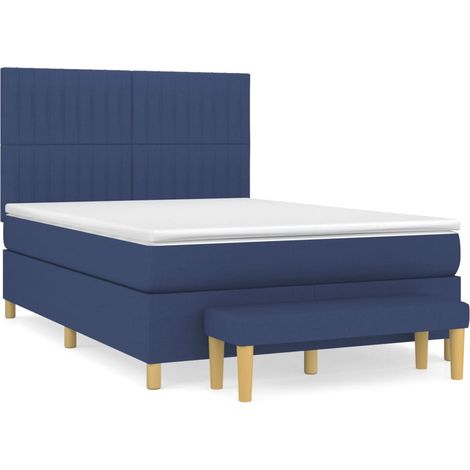 Maison Exclusive - Giroletto a Molle con Materasso Blu 140x190 cm in Tessuto