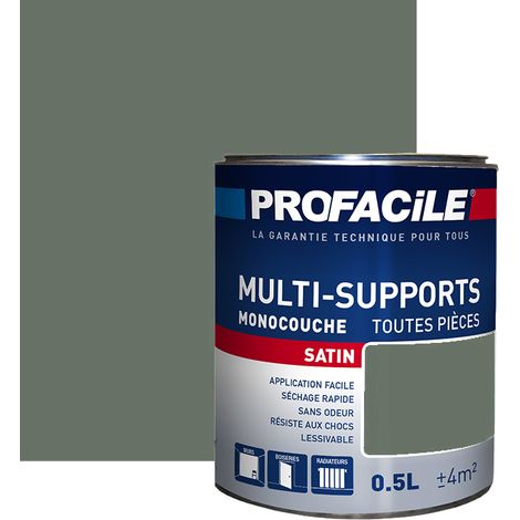 Peinture murale satin 0.5L – Multi-supports pour murs, plafonds, boiseries, radiateurs – Sans odeur, séchage rapide