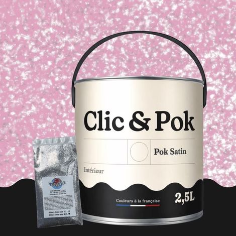 Peinture Effet Pailleté pour Murs & Plafonds - POK PAILLETTE - 2,5L - Rose Girly (1/4)