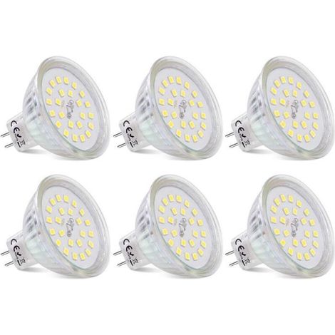 Spot LED GU5.3 MR16 3,8W 430 lm 6000K Blanc Froid Non Dimmable 12V Lot de 6 (1/5)