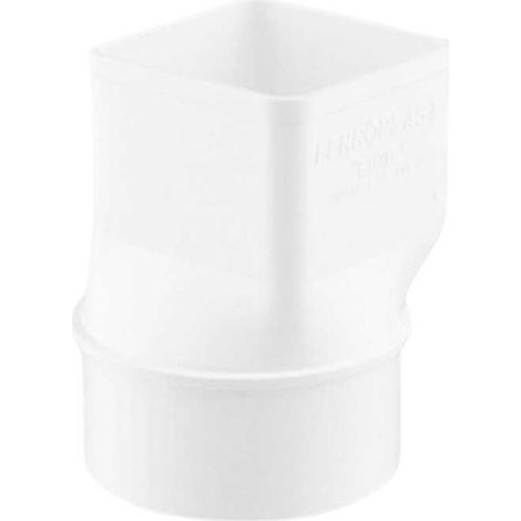 Manguito Adaptador Cuadrado 70x70 - Circular 90 Ø Canalón EUME Blanco PVC - Ferroplast