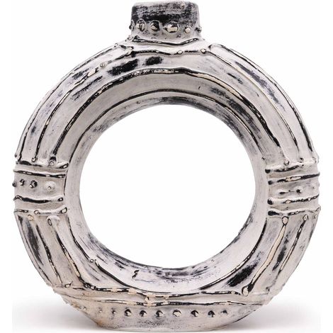 Vase Rond en Forme de Donut - Crème 30cm- Vendu par 1 (1/3)