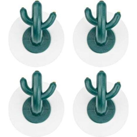 4 Pièces Crochets Adhésifs Cactus Crochets à Serviettes Plastique Crochets Collants Imperméable Crochets de porte murale pour Suspendu Manteau, Peign (1/4)